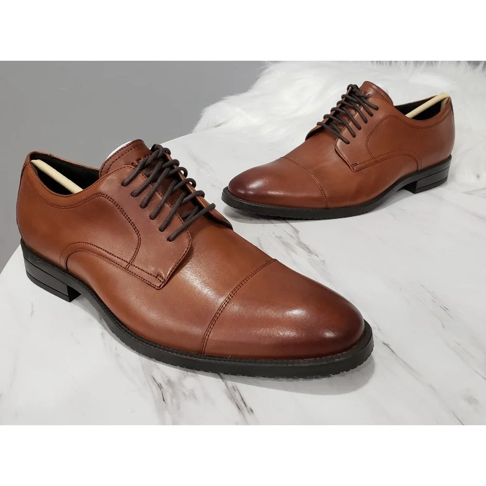 NEW NO BOX SIZE 8 COLE HAAN Cap Toe Oxford Mens Leather British Tan Brown loafer